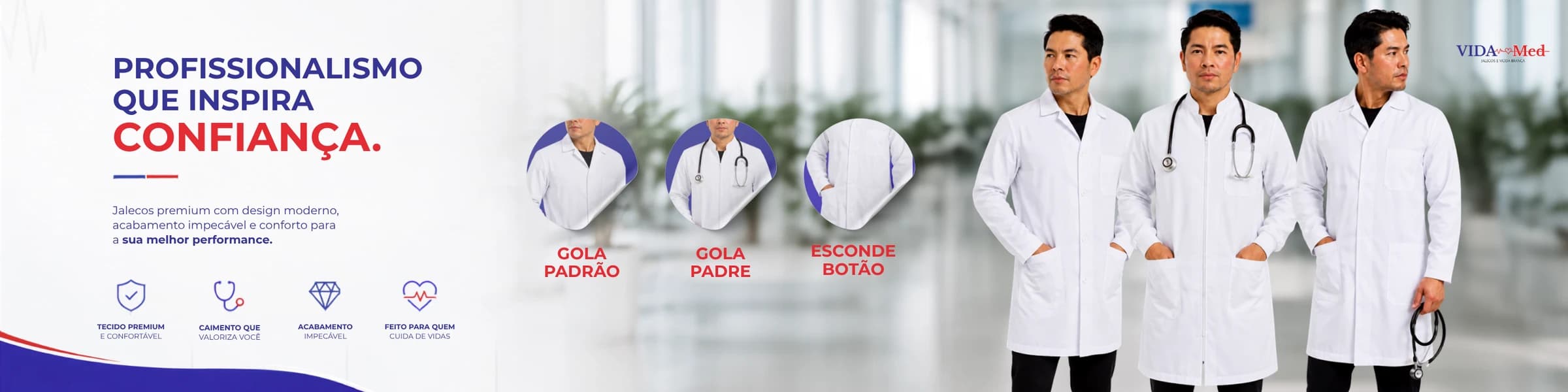 Profissionalismo que inspira confiança — jalecos premium